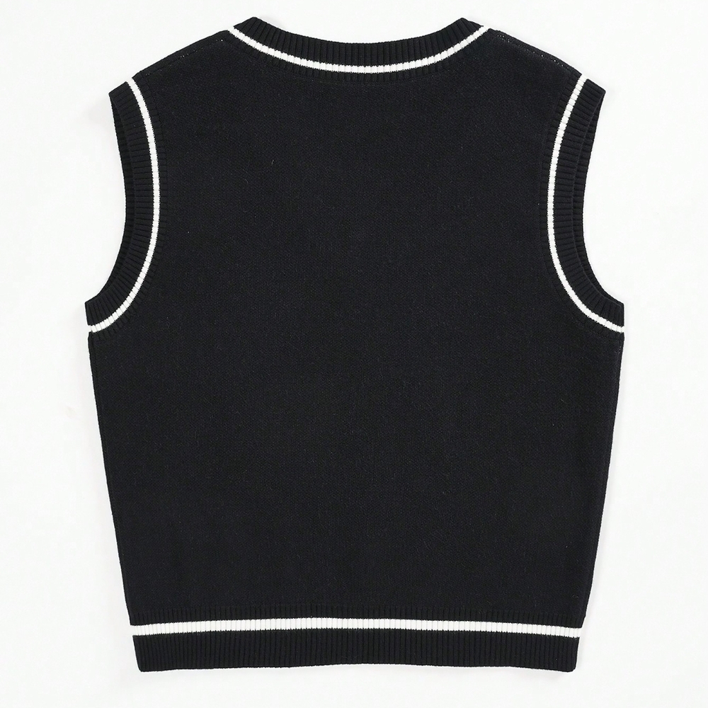 Skeleton Pattern Sweater Vest Without Tee - Picture 2 of 5